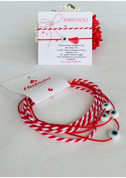 2’li 5 Set Marteniçka Kırmızı Mart Ipi Dilek Bileklik Seti