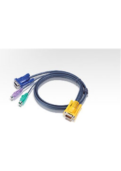 PS/2 KVM (Keyboard/Video Monitor/Mouse) Switch İçin Kablo, 1.80 metre, 1 x SPHD-15 Erkek 1 x Monitör 15 pin HDB erkek, 1 x Klavye 6 pin mini-DIN erkek, 1 x Mouse 6 pin mini-DIN erkek