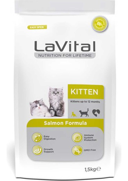 Kitten Kedi 1,5kg Somonlu Yavru Kedi Maması