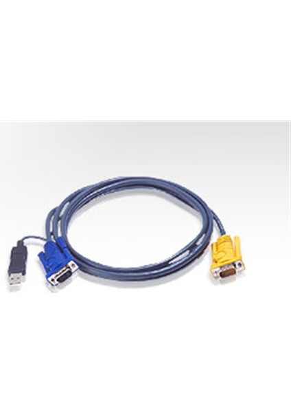 USB KVM (Keyboard/Video Monitor/Mouse) Switch İçin Kablo, 6 metre, 1 x SPHD-15 Erkek 1 x Monitör 15 pin HDB erkek, 1 x Klavye ve Mouse USB A erkek