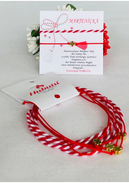 2’li 5 Set Marteniçka Kırmızı Mart Ipi Dilek Bileklik Seti