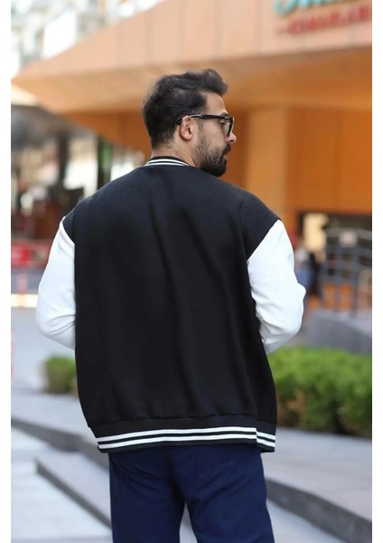 Erkek Oversize Kolej Ceket - Siyah fırsatları