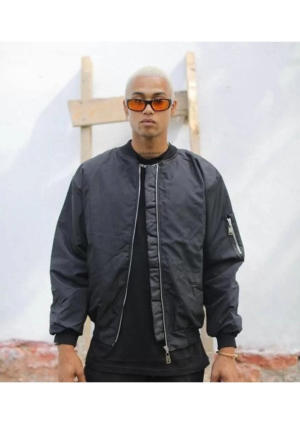 Erkek Düz Bomber Ceket - Siyah fiyatları