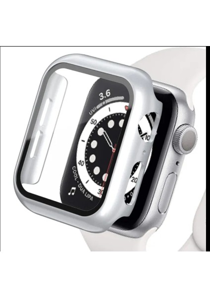Apple Watch 44 mm Uyumlu Ekran ve Kasa Koruyucu Gümüş (Ürün Saat Koruyucusudur)