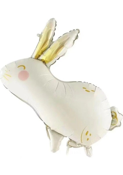 Beyaz Tavşan Folyo Balon 80X55 cm