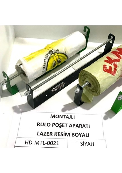 HD Makine Ambalaj Pratik Rulo Poşet Aparatı-Montajlı  Metal Boyalı Lazer Kesim..