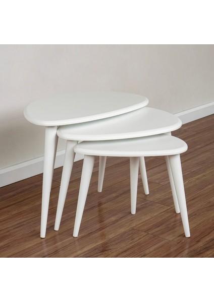 Ercol Style Lake Boyalı Zigon Orta Sehpa Takımı, Oturma Odası Mobilya 3'lü Set modelleri