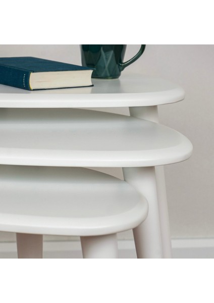 Ercol Style Lake Boyalı Zigon Orta Sehpa Takımı, Oturma Odası Mobilya 3'lü Set fırsatları