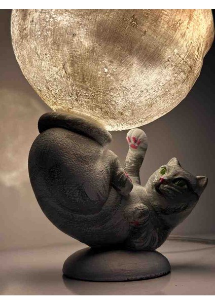 Ay'la Oynayan Kedi Gece Lambası