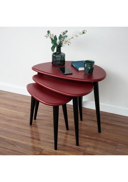 Ercol Style Lake Boyalı Zigon Orta Sehpa Takımı, Oturma Odası Mobilya 3'lü Set modelleri