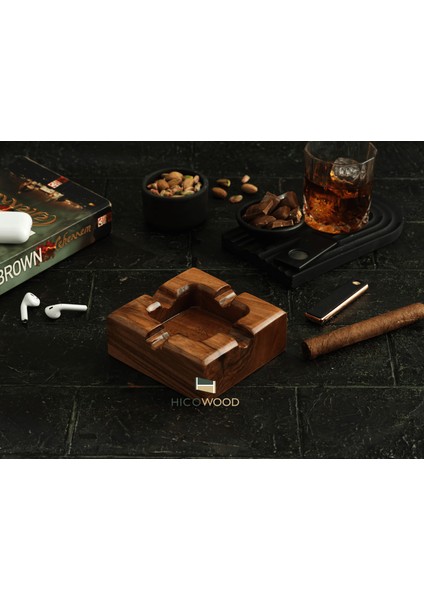 Hıcowood Doğal Ceviz Kül Tablası
