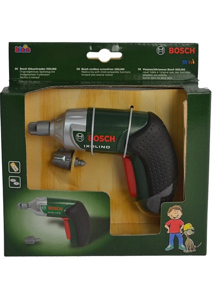 8602 Bosch Ixolino Sesli ve Işıklı Oyuncak Matkap Tamir Seti