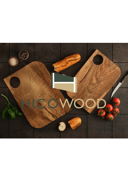 Doğal Ceviz Ağacı El Yapımı Askı Model 2'li Set Sunum Kesme Tahtası fırsatları