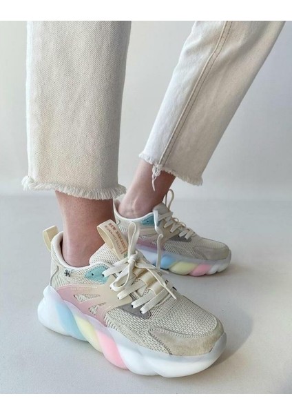 Guja 22Y318-8 Kadın Fashion Günlük Yüksek Renkli Ithal Taban Sneaker Spor Ayakkabı