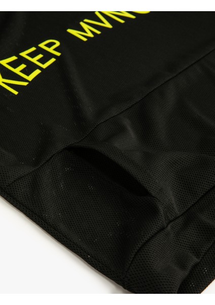 Kapüşonlu File Tişört Spor Kısa Kollu Kanguru Cepli Baskılı fırsatları