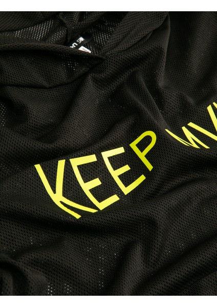 Kapüşonlu File Tişört Spor Kısa Kollu Kanguru Cepli Baskılı indirimleri