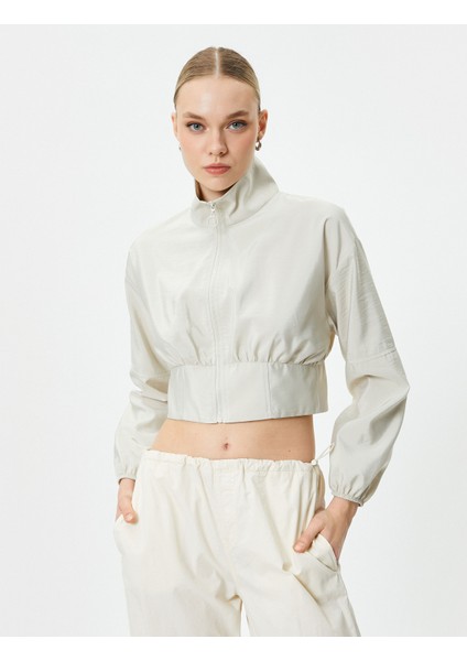 Crop Bomber Ceket Fermuarlı Dik Yaka modelleri