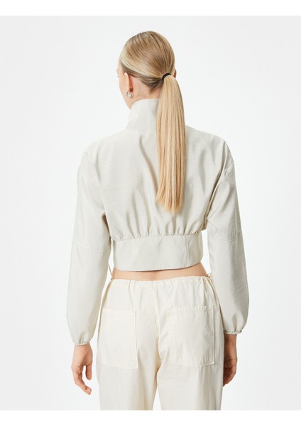 Crop Bomber Ceket Fermuarlı Dik Yaka fırsatları