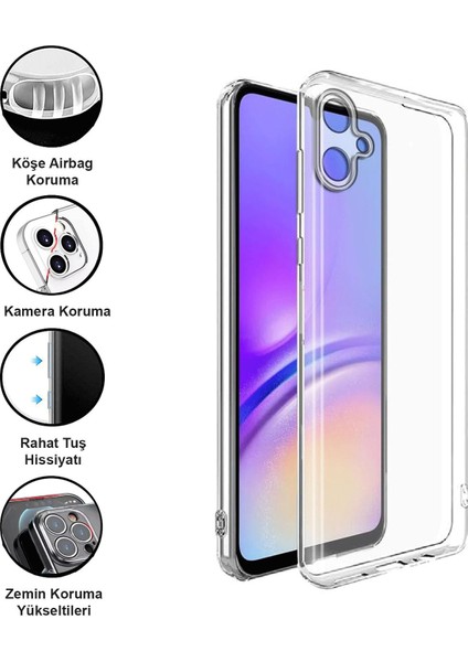 Samsung Galaxy A05 Kılıf Şeffaf Kamera Korumalı Esnek Yumuşak Silikon