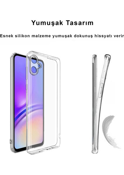 Samsung Galaxy A05 Kılıf Şeffaf Kamera Korumalı Esnek Yumuşak Silikon