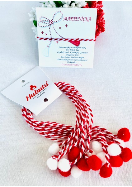 Hediyelik 10’lu Kartlı Jelatinli Ponponlu Marteniçka Dilek Bilekliği