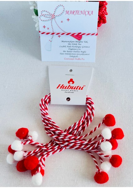 Hediyelik 10’lu Kartlı Jelatinli Ponponlu Marteniçka Dilek Bilekliği modelleri