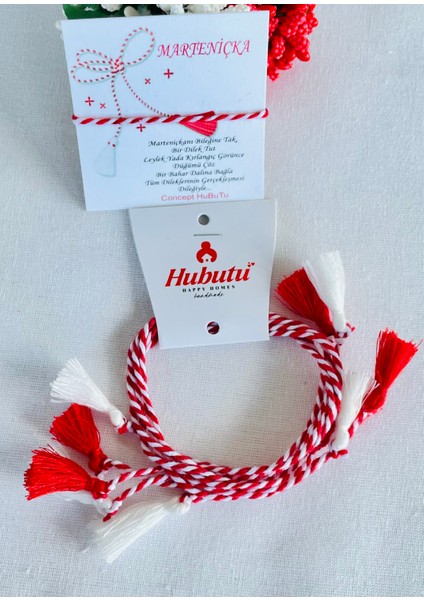 5’li Hediyelik Geleneksel Püsküllü Kartlı Jelatinli Marteniçka Dilek Bilekliği