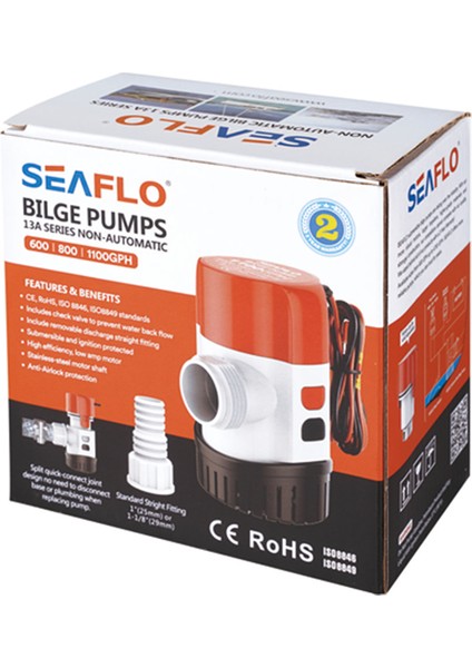 Seaflo Sintine Pompası Çek Valfli 600 Gph 12V