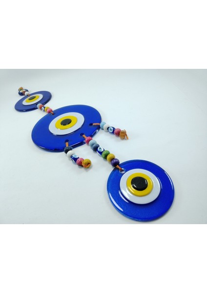 Nazar Boncuğu Duvar Dekoru El Yapımı Cam Üç Boncuklu Hediyelik Eşya