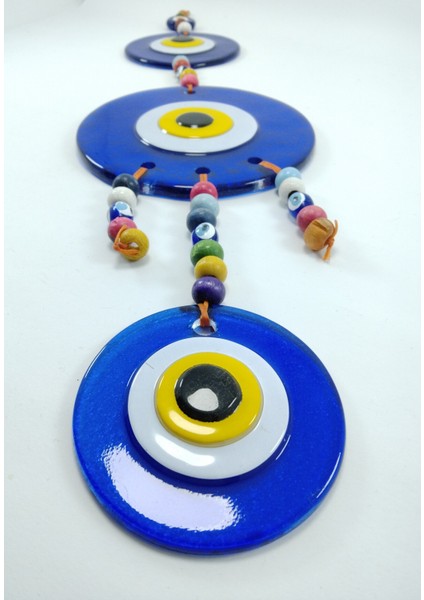 Nazar Boncuğu Duvar Dekoru El Yapımı Cam Üç Boncuklu Hediyelik Eşya fırsatları