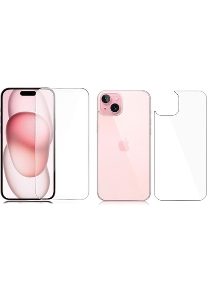 iPhone 15 Ön Arka Set Tempered Glass Cam Koruma - Al3271