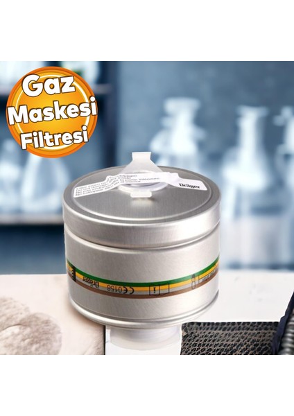 Solunum Koruma Buhar Asit Gaz Kükürt Amonyak Solvent Drager Gaz Maskesi Filitresi RD40