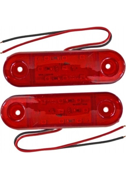 Tas 24V Side Marker Lamba 9 Ledli Kırmızı 8,5x2,5 cm TAS.018K-24 (2 Li)