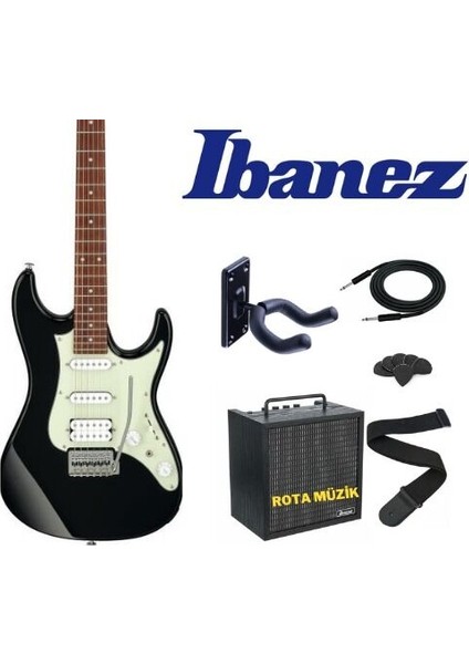 AZES40-BK Hss Trem Black Elektro Gitar Set