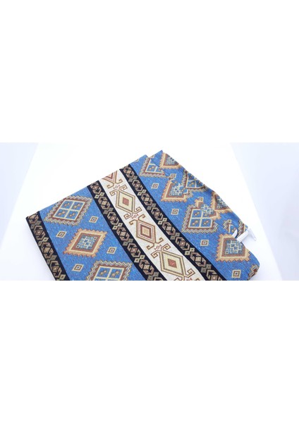 Şark Köşesi Için 70 x 65 cm 4 Adet Kilim Motifli Mavi Goblen Yastık Kılıfı