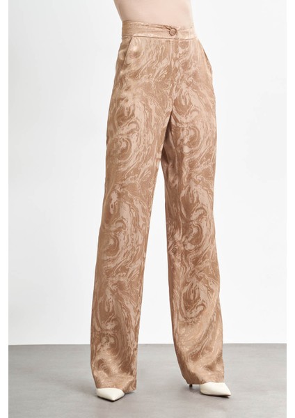 Saten Jakarlı Bej Pantolon fiyatları