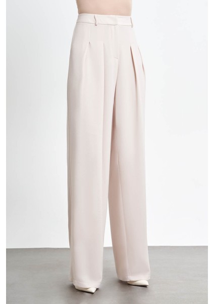 Pileli Krep Taş Pantolon modelleri