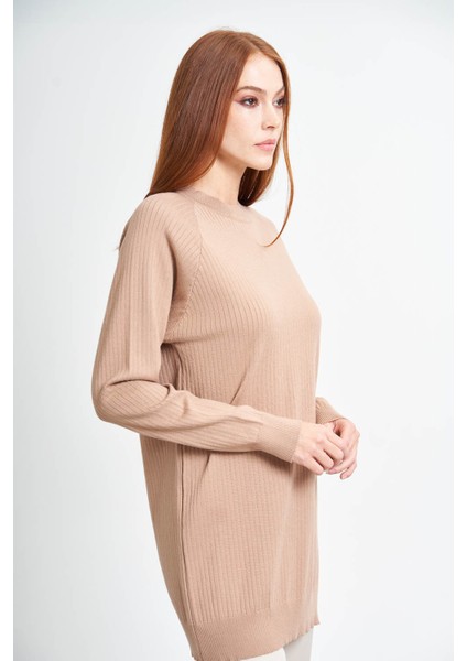 Fitilli O Yaka Camel Triko modelleri