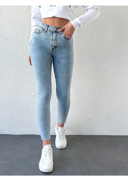 Kar Yıkama Skinny Jean Kadın Power Pantolon