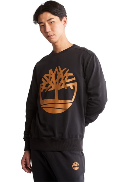 Siyah Erkek Kapüşonlu Sweatshirt TB0A2BJ8P561_TREE Logo Crew Neck Sw fiyatları