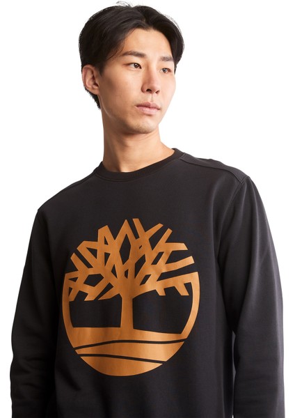 Siyah Erkek Kapüşonlu Sweatshirt TB0A2BJ8P561_TREE Logo Crew Neck Sw modelleri
