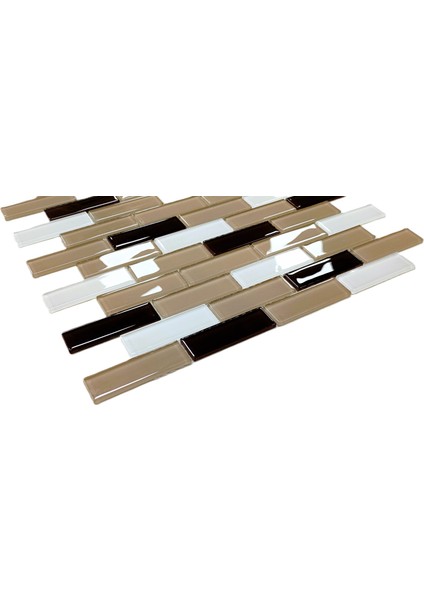 Mutfak, Banyo, Havuz, Sauna, Spa ve Yaşam Alanlarının Tüm Yüzeyleri Için Kristal Cam Mozaik. Cam Ölçüsü: 23X73 Mm. File Ölçüsü: 30X30 Cm. ( 1 Kutu = 11 File Karo = 1 M2 Fiyatıdır. )