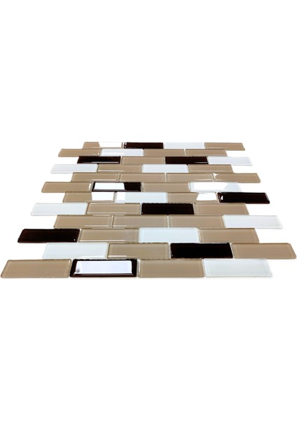 Mutfak, Banyo, Havuz, Sauna, Spa ve Yaşam Alanlarının Tüm Yüzeyleri Için Kristal Cam Mozaik. Cam Ölçüsü: 23X73 Mm. File Ölçüsü: 30X30 Cm. ( 1 Kutu = 11 File Karo = 1 M2 Fiyatıdır. )