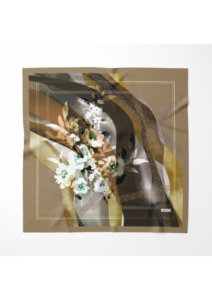 Geometrik-Çiçek Desenli Pamuk Eşarp