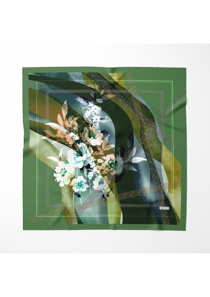 Geometrik-Çiçek Desenli Pamuk Eşarp