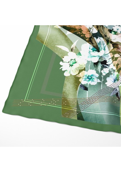 Geometrik-Çiçek Desenli Pamuk Eşarp modelleri