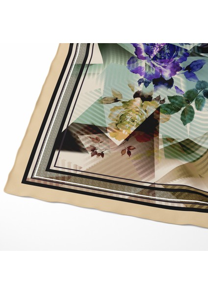 Üçgen Çiçek Desenli Pamuk Eşarp modelleri