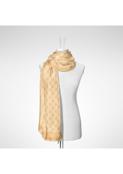 Kareli Siluet Logolu Pamuk Şal