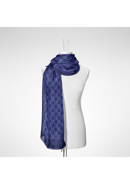 Kareli Siluet Logolu Pamuk Şal