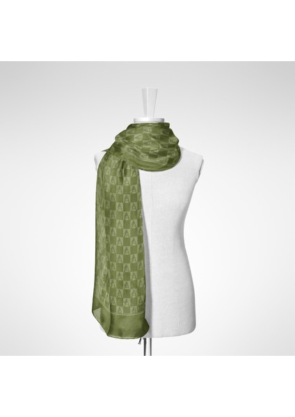 Kareli Siluet Logolu Pamuk Şal